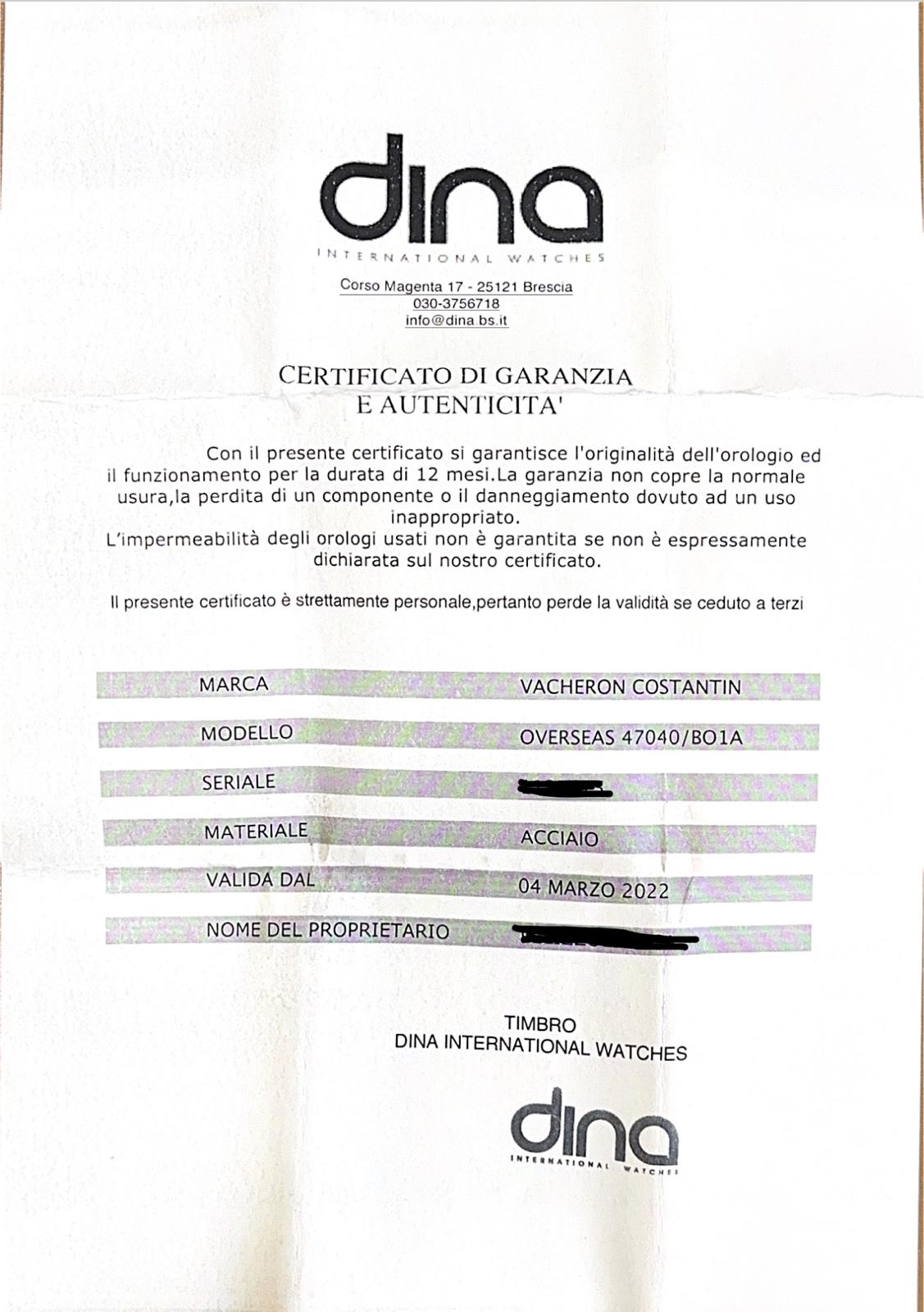 VACHERON COSTANTIN OVERSEAS