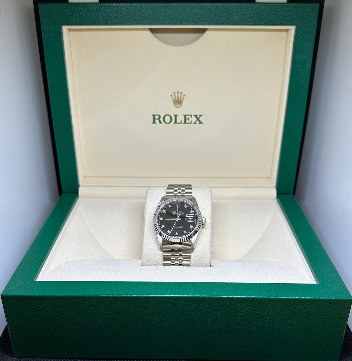ROLEX DATEJUST NERO ACCIAIO 36MM BRILL