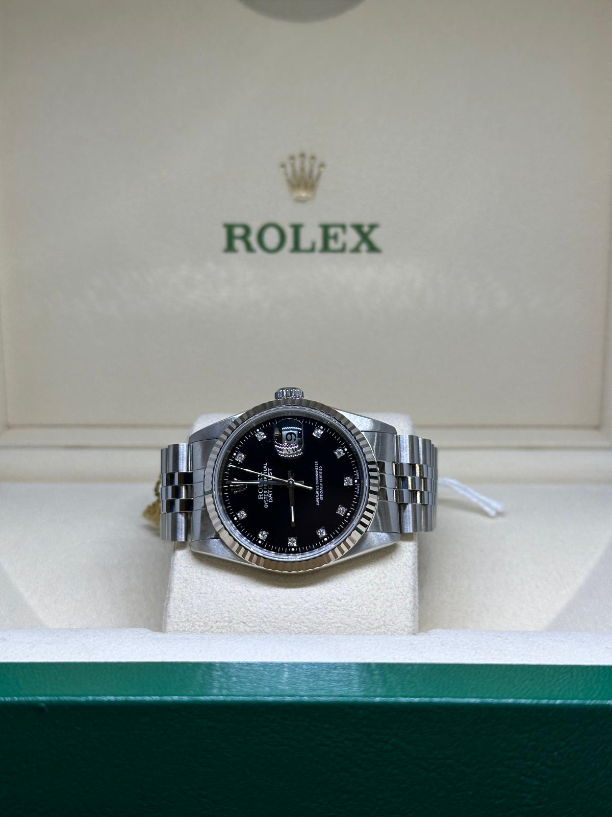ROLEX DATEJUST NERO ACCIAIO 36MM BRILL