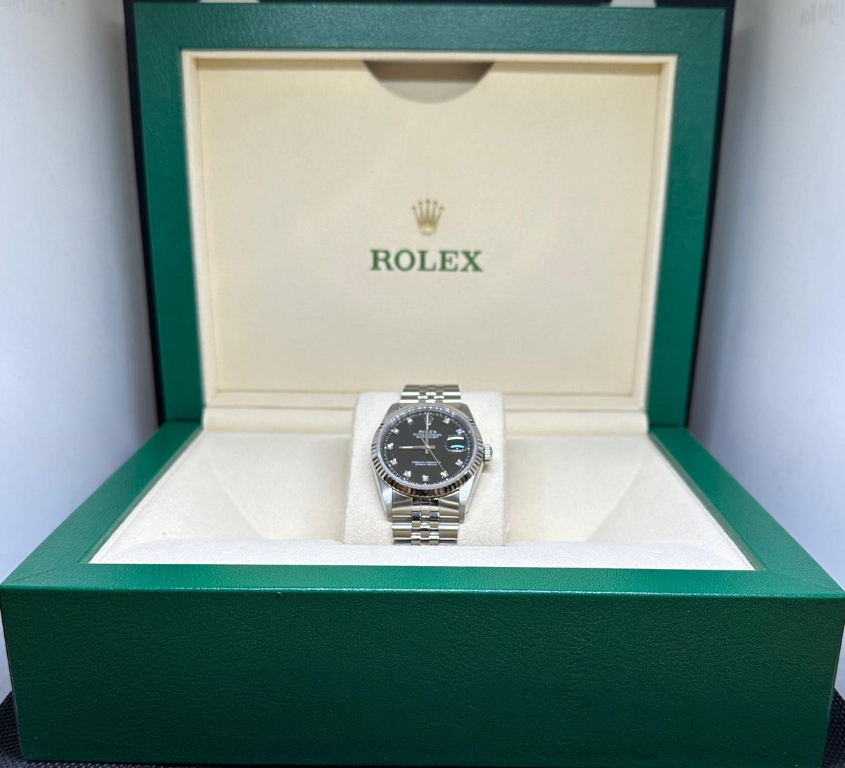 ROLEX DATEJUST NERO ACCIAIO 36MM BRILL