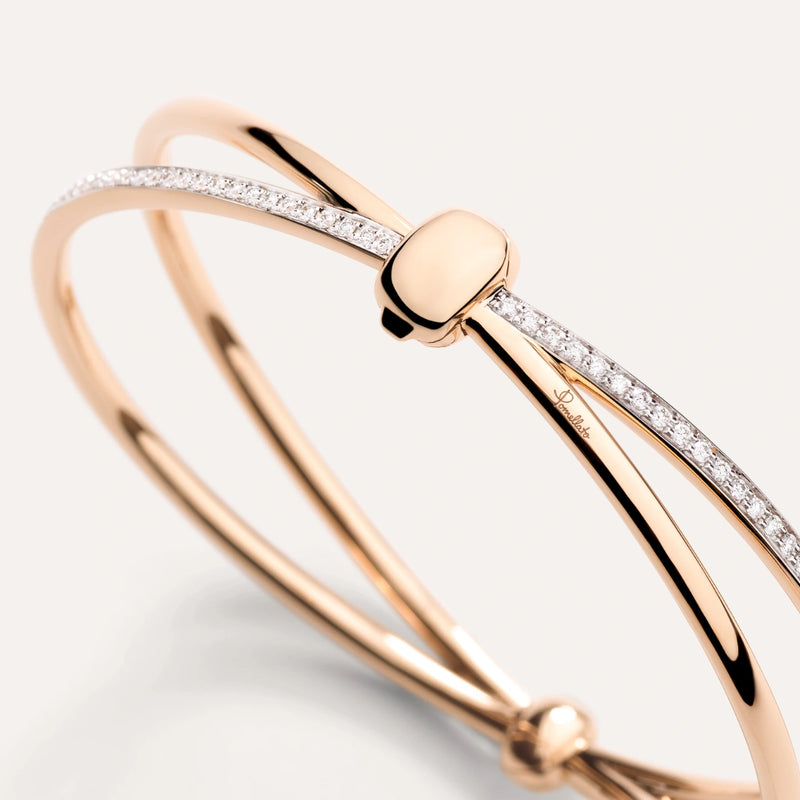 BANGLE TOGETHER ORO ROSA E DIAMANTI BIANCHI