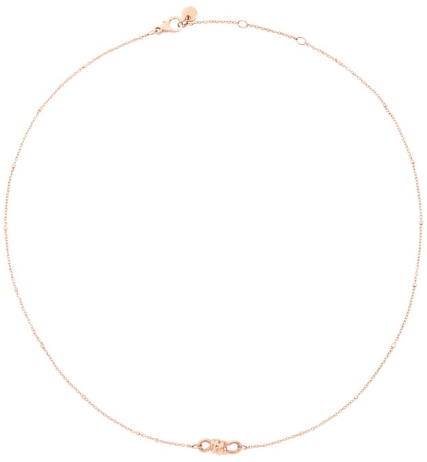 CARISSIMA Pendente da Donna in Oro Rosa 9 ct con Nodo su Collana a Maglia Curb di Lunghezza 46 cm CARISSIMA Pendente da Donna in Oro Rosa 9 ct con Nodo su Collana a Maglia Curb di Lunghezza 46 cm