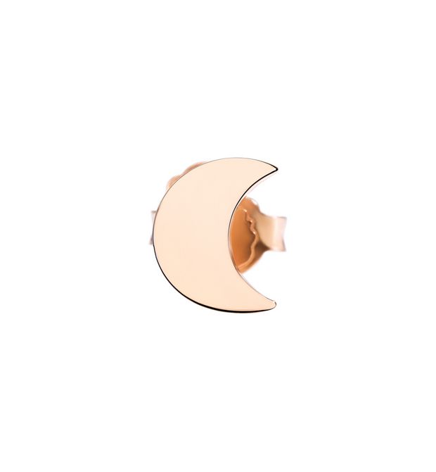 ORECCHINO LUNA, SINGOLO. Oro rosa 9 kt.